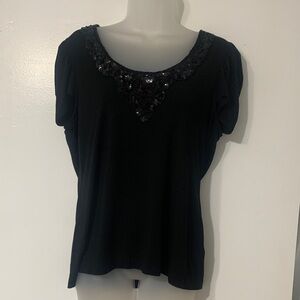 Halogen Black Sequin Embellished Blouse